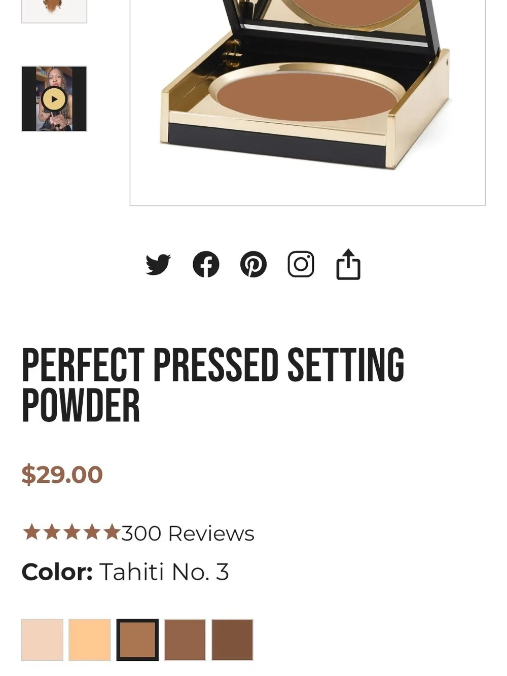 Glamazon Beauty Perfect Pressed Setting Powder Tahiti No. 3 Matte 0.49 oz